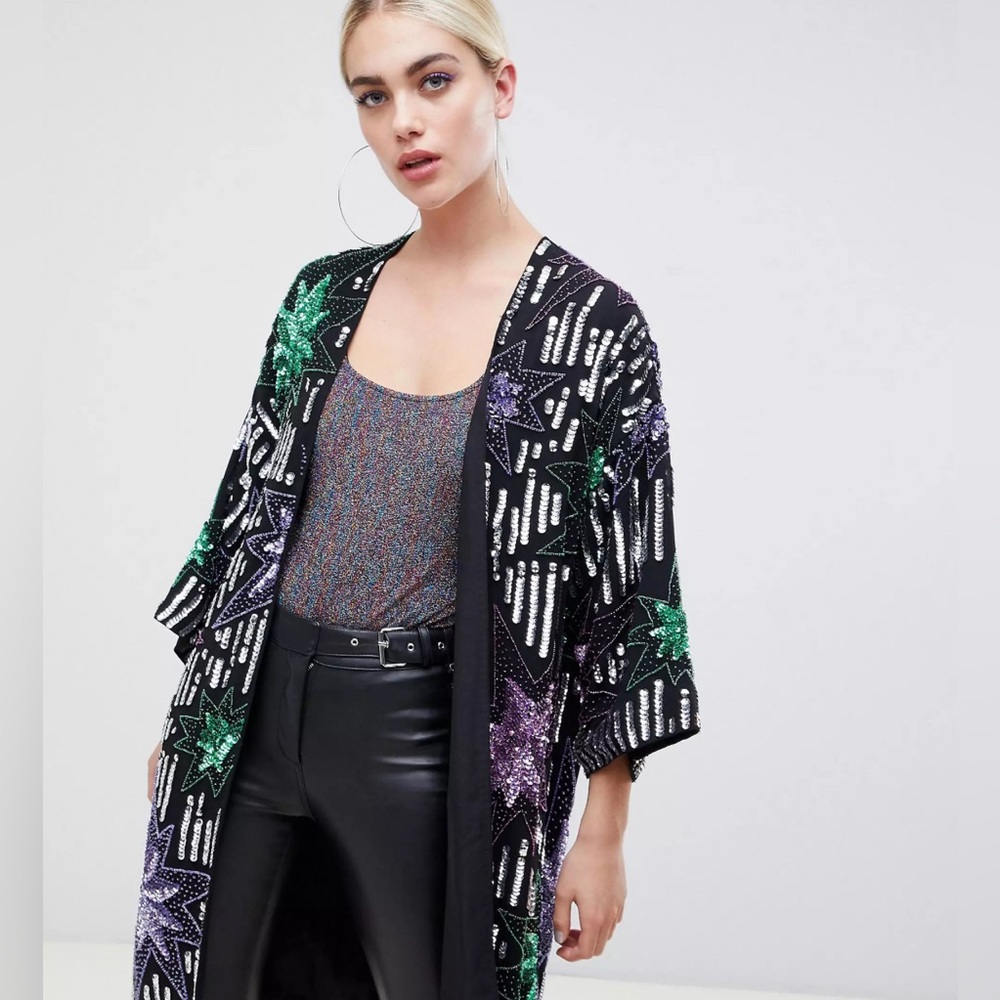 ASOS DESIGN star embellished kimono